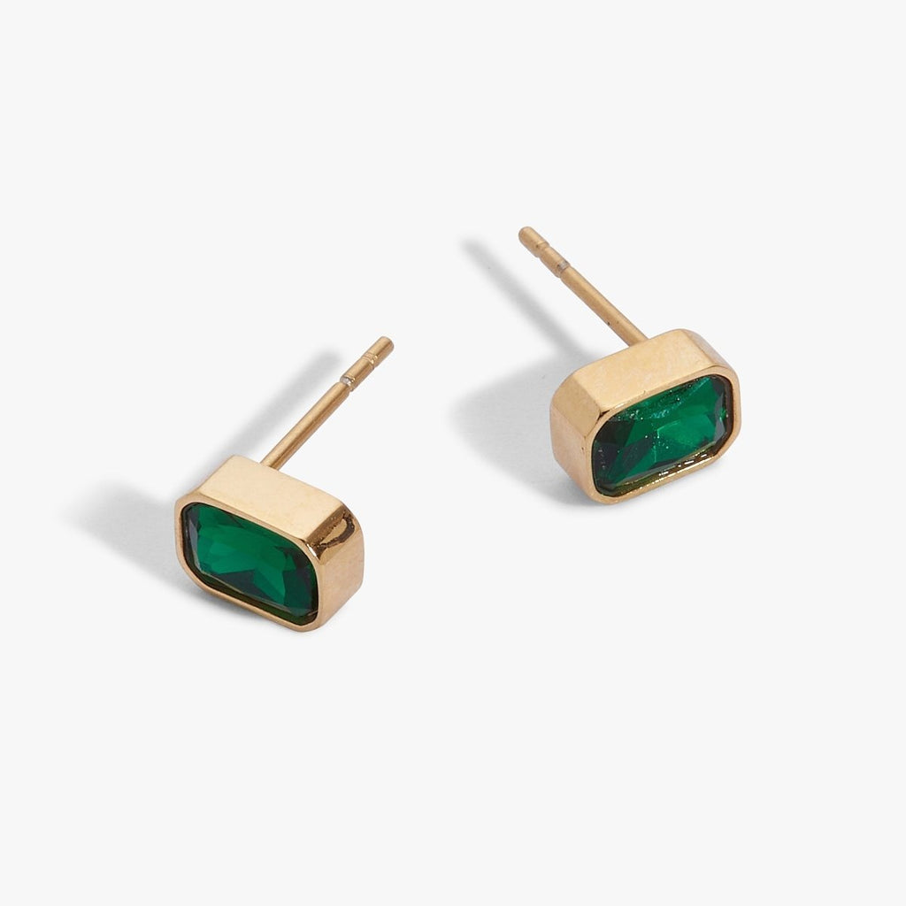 May Emerald - Cut Birthstone Stud Earrings - Willow & Luna