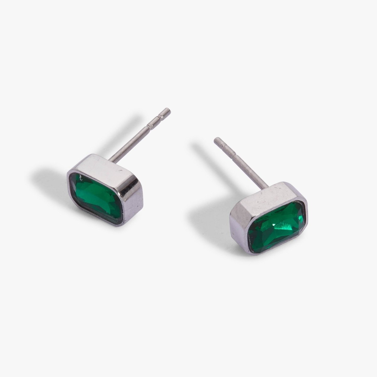 May Emerald - Cut Birthstone Stud Earrings - Willow & Luna