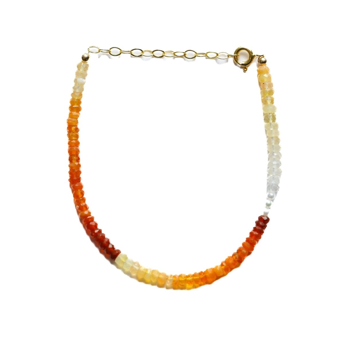 Mexican Fire Opal and Pearl Beaded Bracelet - Willow & Luna
