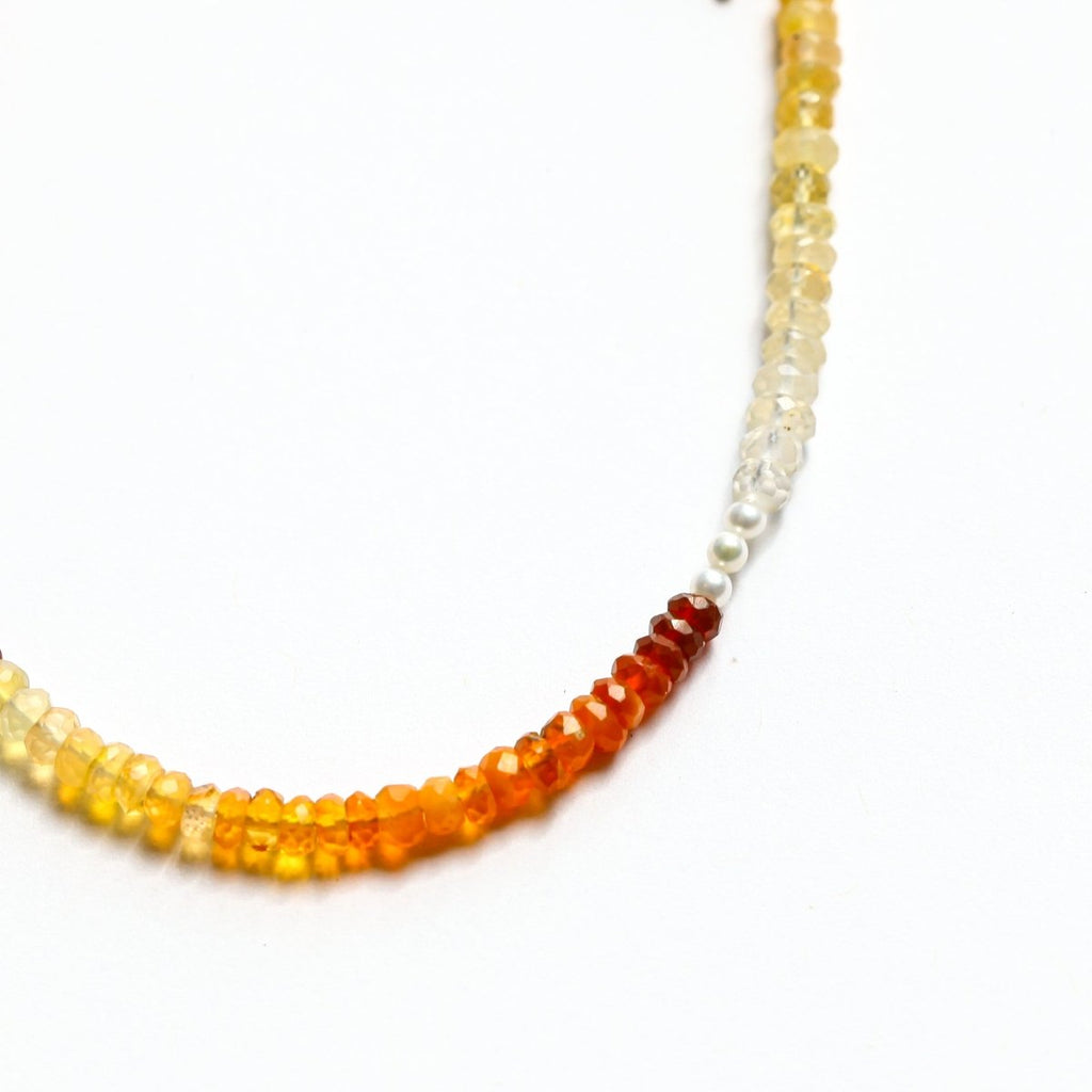 Mexican Fire Opal and Pearl Beaded Bracelet - Willow & Luna