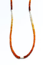 Mexican Fire Opal and Pearl Beaded Necklace - Moon Cycle - Willow & Luna