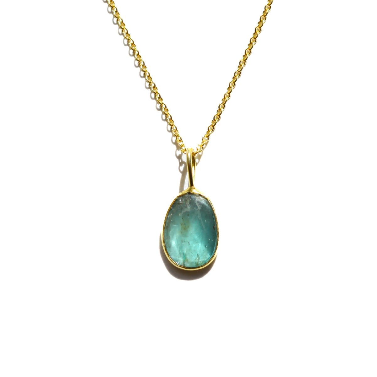 Mint Green Kyanite Rose Cut Necklace - Willow & Luna