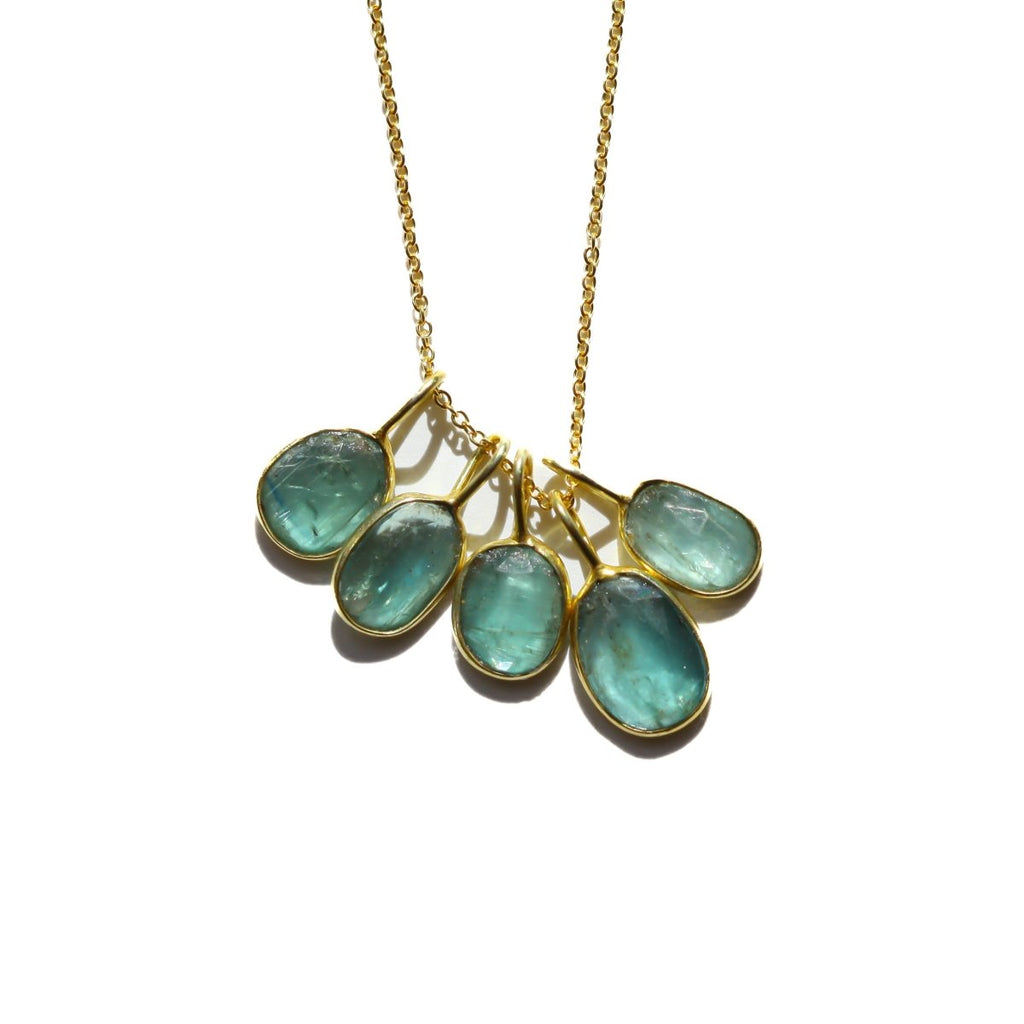 Mint Green Kyanite Rose Cut Necklace - Willow & Luna