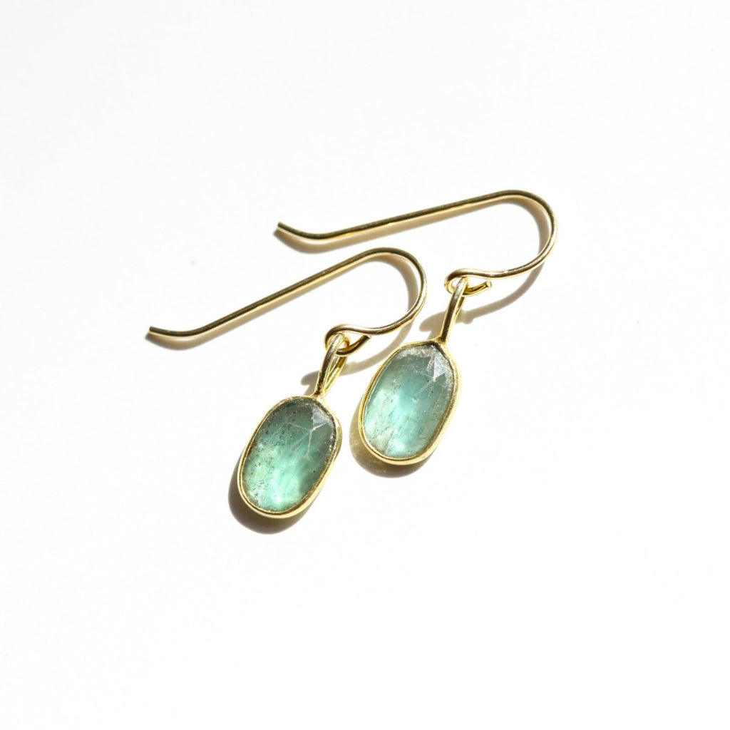 Mint Kyanite Rose Cut Earrings - Willow & Luna