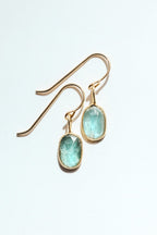 Mint Kyanite Rose Cut Earrings - Willow & Luna