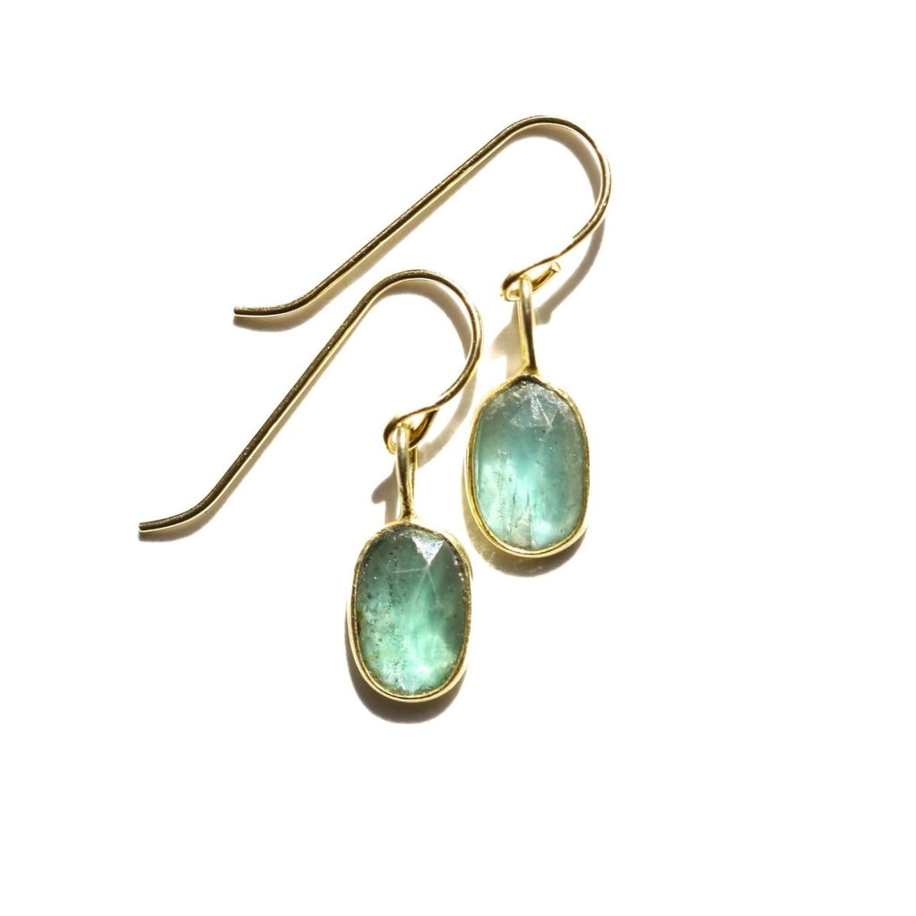 Mint Kyanite Rose Cut Earrings - Willow & Luna