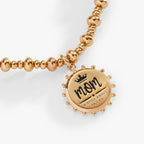 'Mom, A Title Above Queen' Beaded Stretch Charm Bracelet - Willow & Luna