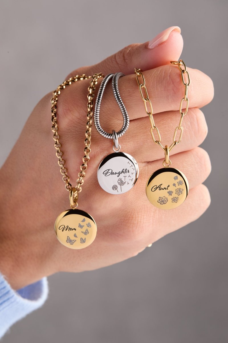 Mom Butterfly Disc Charm - Willow & Luna