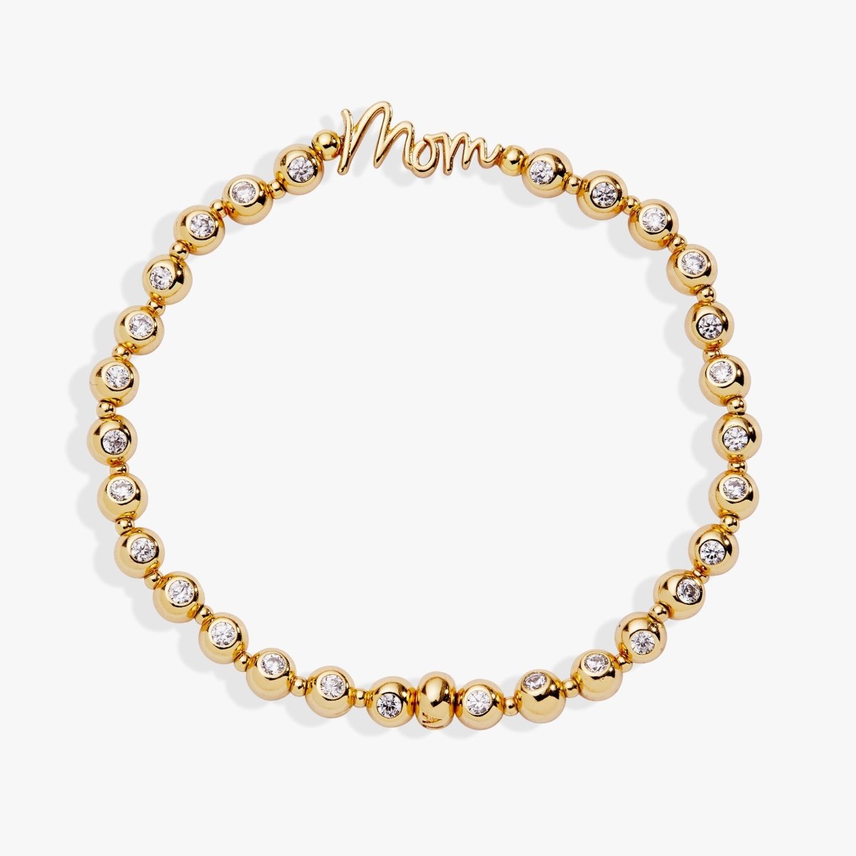 Mom Elongated Crystal Stretch Bracelet - Willow & Luna