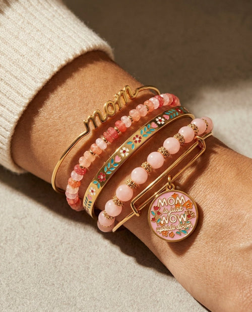 'Mom Is Just Wow Upside Down' Bangle Set of 5 - Willow & Luna