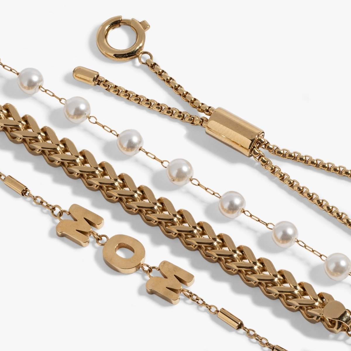 Mom Pearl Stranded™ Bracelet Set - Willow & Luna