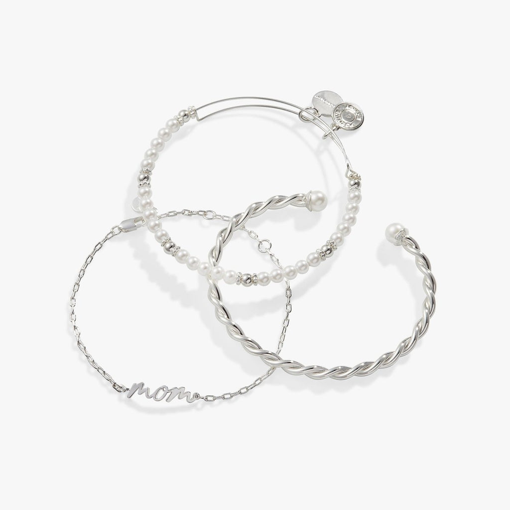 Mom Script Bracelet, Set of 3 - Willow & Luna