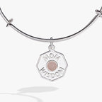 'Mom Wisdom' Rose Quartz Crystal Charm Bangle - Willow & Luna