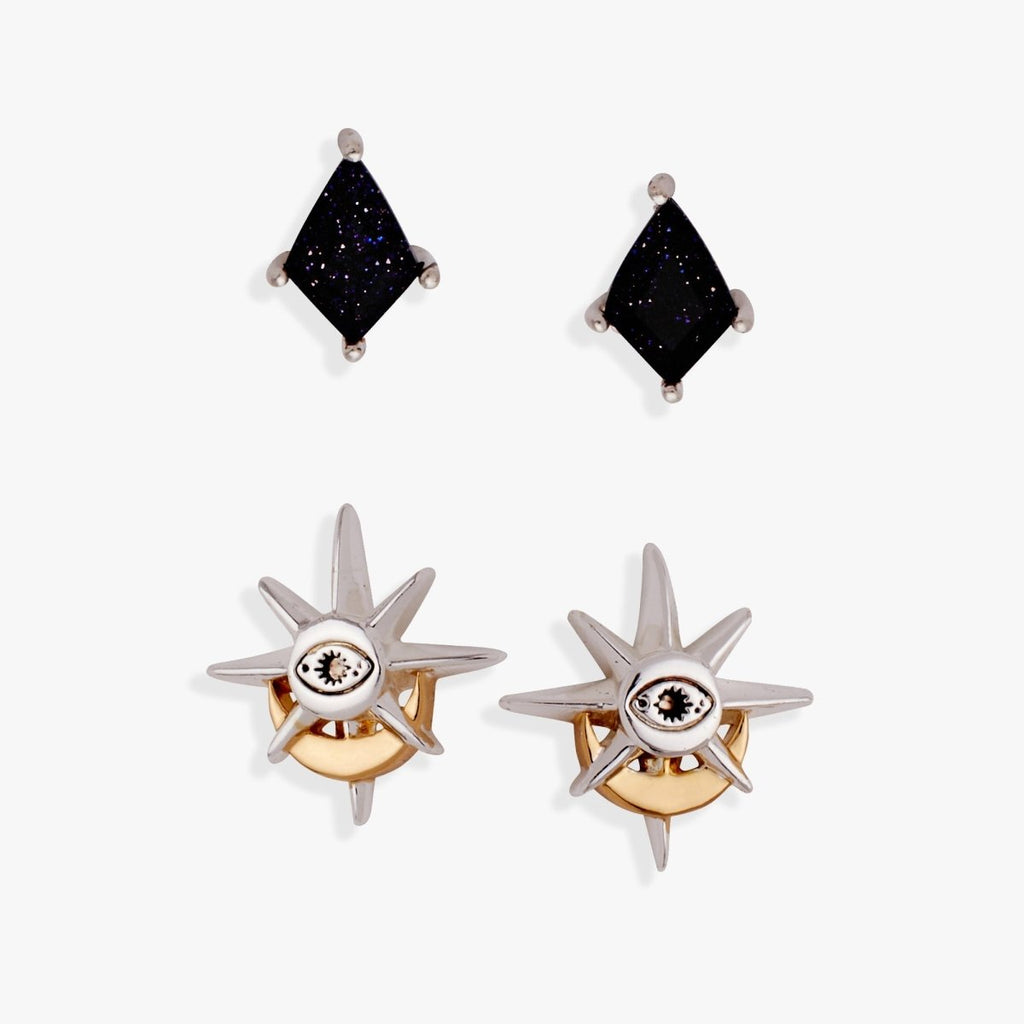 Moon Magic Celestial Earring Set of 2 - Willow & Luna