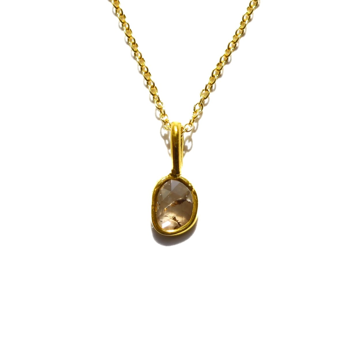 Morganite Rose Cut Diamond Necklace - Willow & Luna