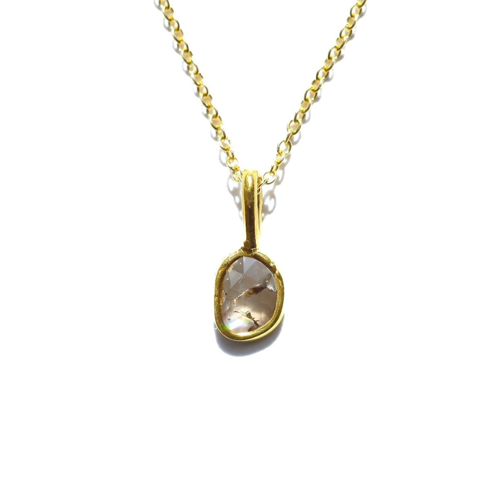 Morganite Rose Cut Diamond Necklace - Willow & Luna