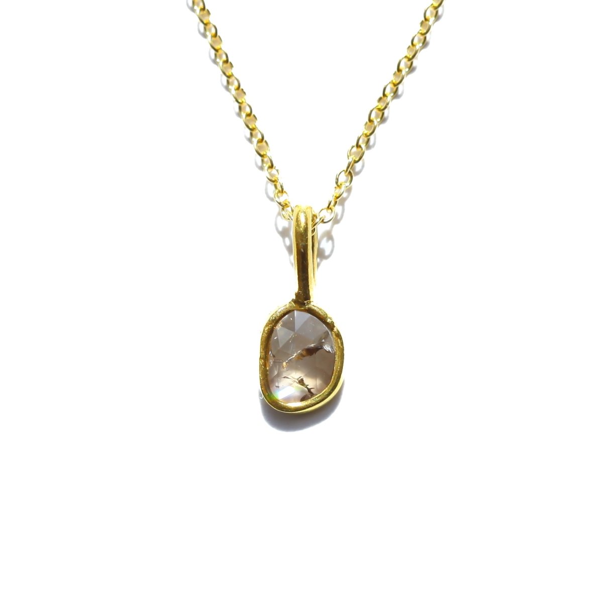 Morganite Rose Cut Diamond Necklace - Willow & Luna