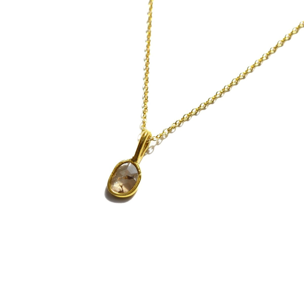 Morganite Rose Cut Diamond Necklace - Willow & Luna
