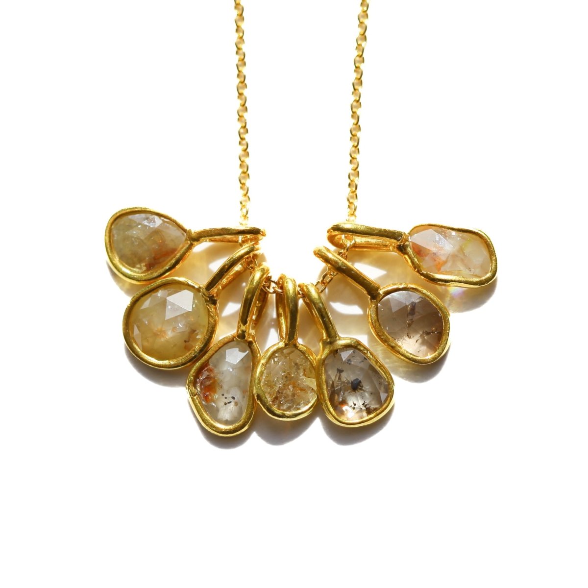 Morganite Rose Cut Diamond Necklace - Willow & Luna
