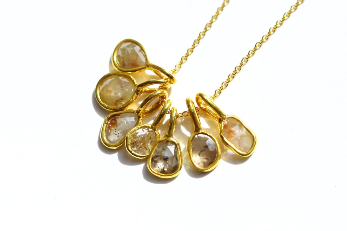 Morganite Rose Cut Diamond Necklace - Willow & Luna