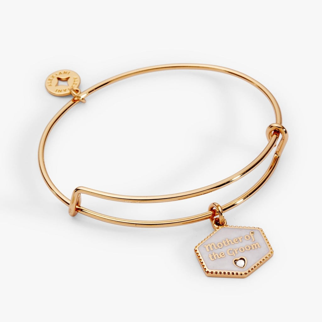 Mother of the Groom Mother of Pearl Charm Bangle - Willow & Luna