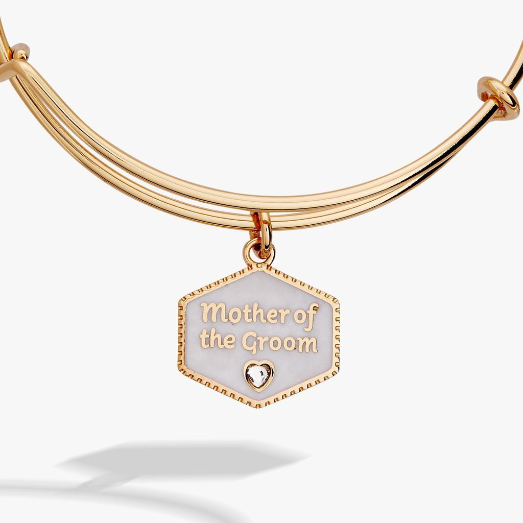 Mother of the Groom Mother of Pearl Charm Bangle - Willow & Luna