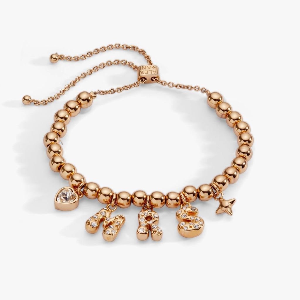 'Mrs" Beaded Bubble Bolo Bracelet - Willow & Luna