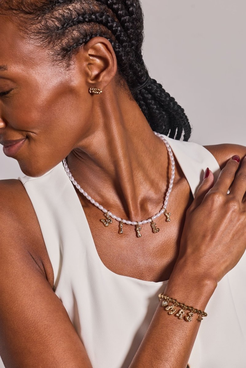 'Mrs" Beaded Bubble Bolo Bracelet - Willow & Luna