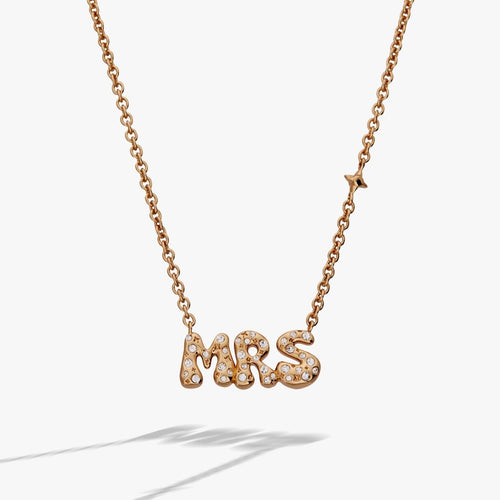 'Mrs' Bubble Crystal Pendant Necklace - Willow & Luna