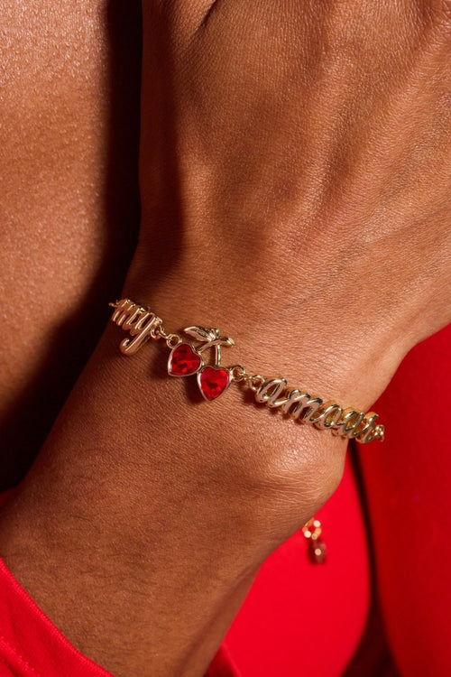 'My Cherry Amour' In - Line Chain Bracelet - Willow & Luna
