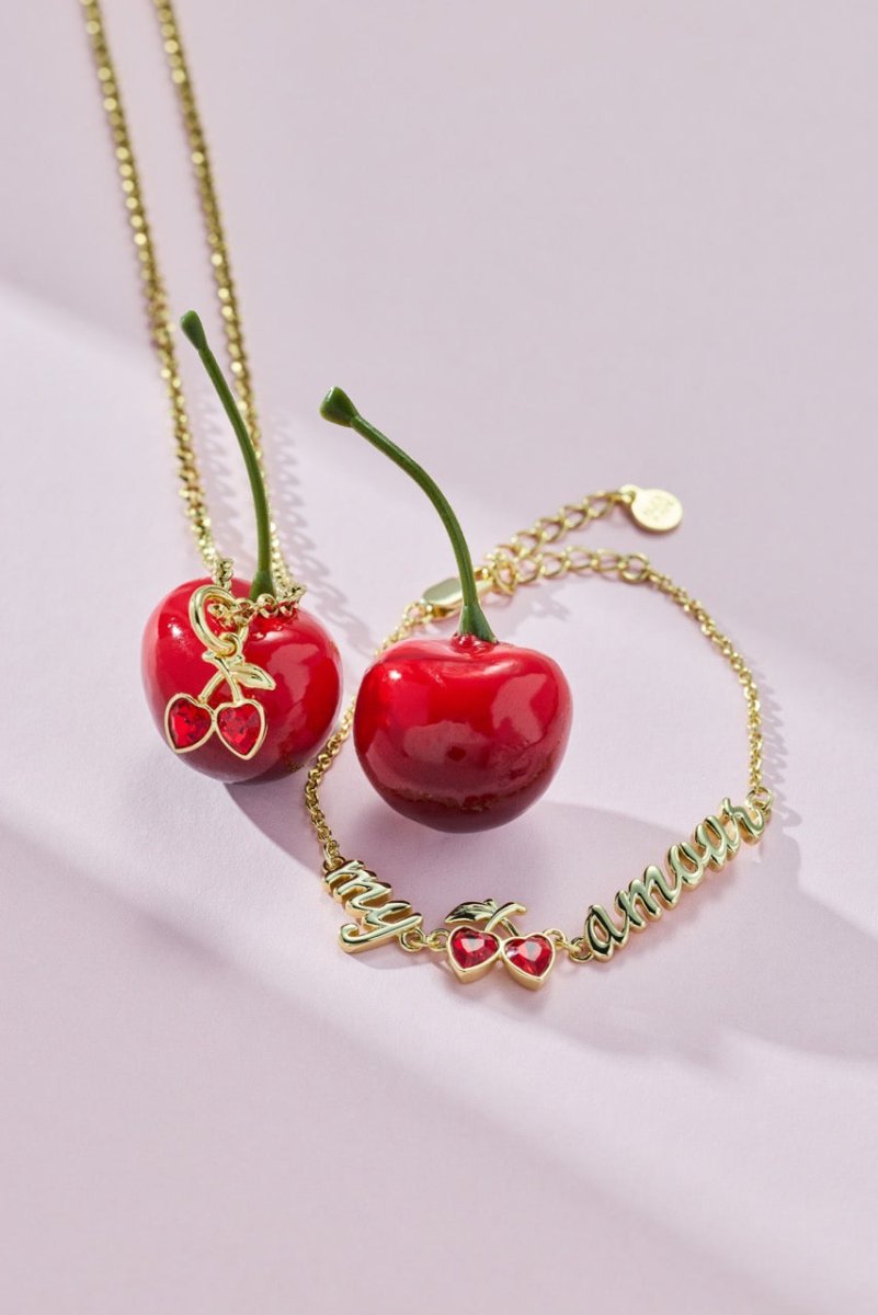 'My Cherry Amour' In - Line Chain Bracelet - Willow & Luna