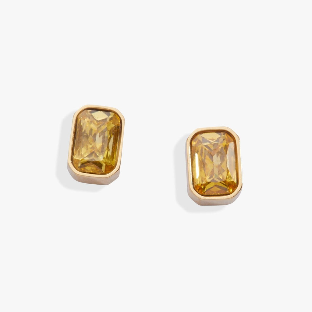 November Emerald - Cut Birthstone Stud Earrings - Willow & Luna