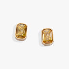 November Emerald - Cut Birthstone Stud Earrings - Willow & Luna