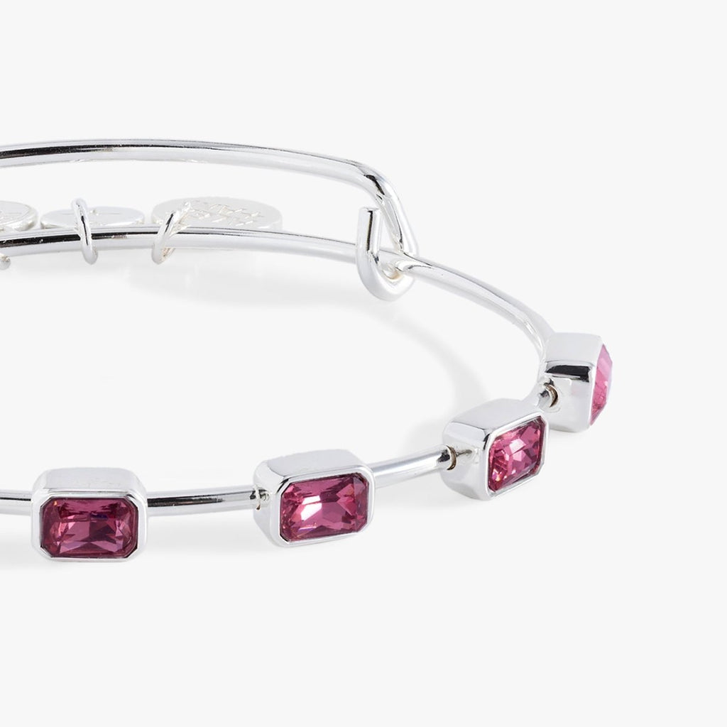 October Birthstone Emerald Cut Bangle - Willow & Luna