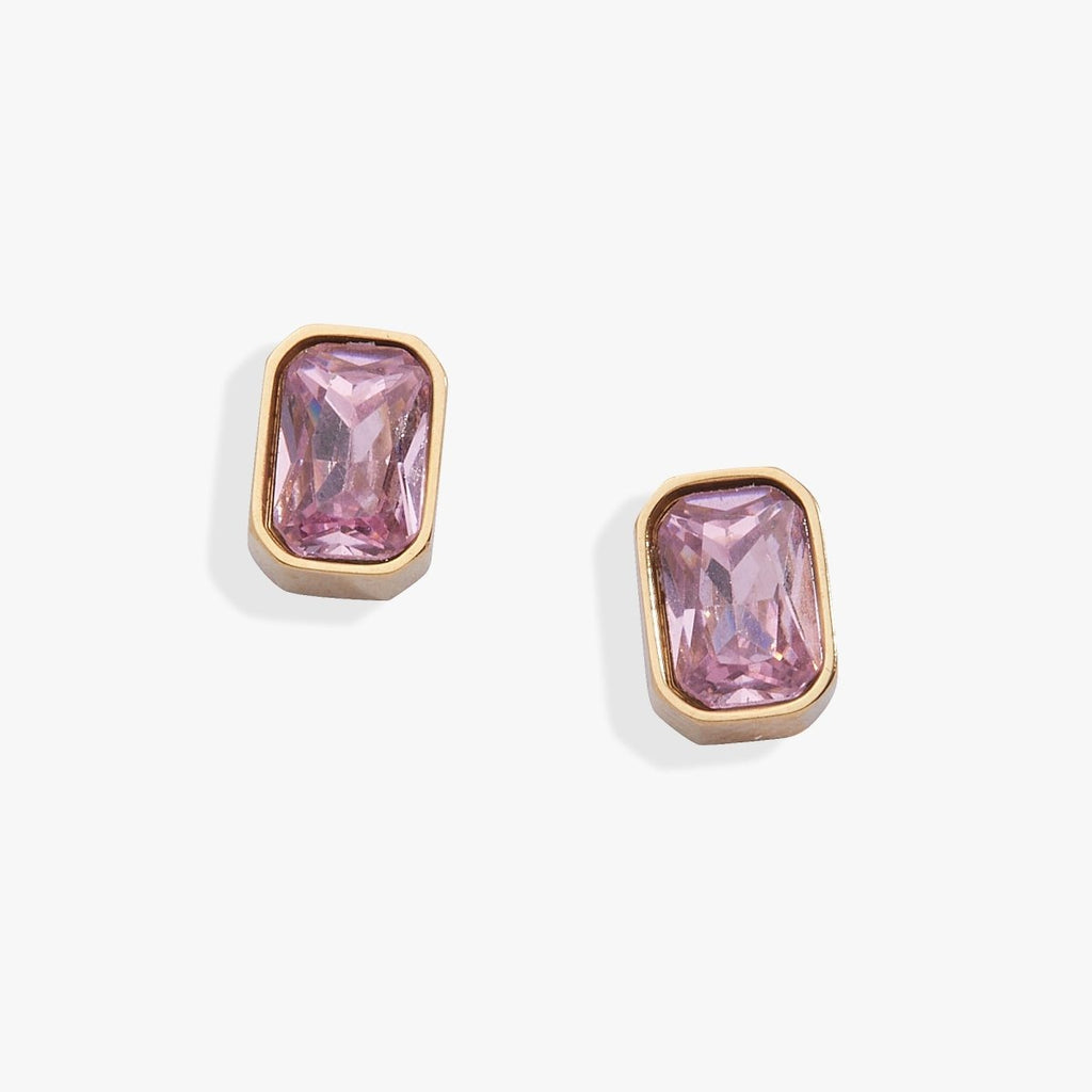 October Emerald - Cut Birthstone Stud Earrings - Willow & Luna
