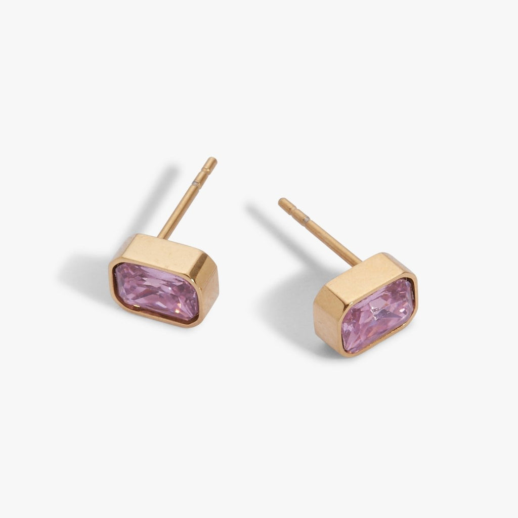 October Emerald - Cut Birthstone Stud Earrings - Willow & Luna