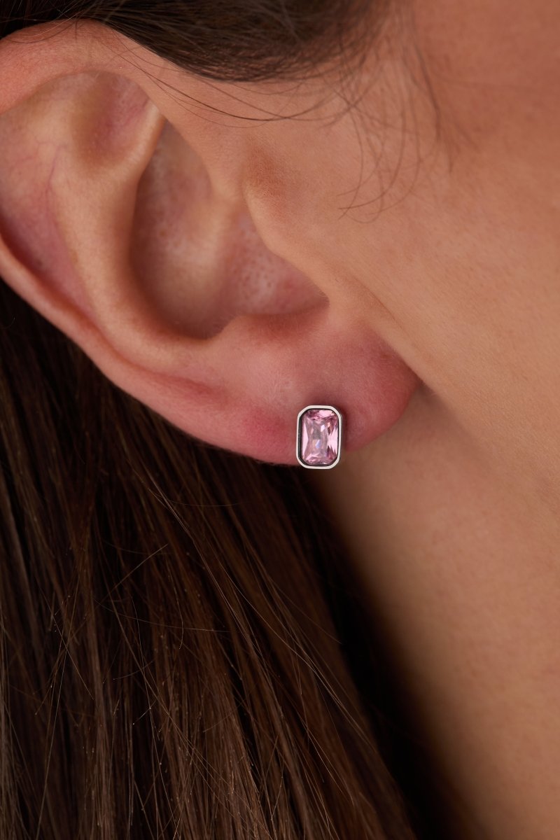 October Emerald - Cut Birthstone Stud Earrings - Willow & Luna