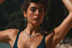 Ombre Aquamarine Gemstone Necklace - Moon Cycle - Willow & Luna