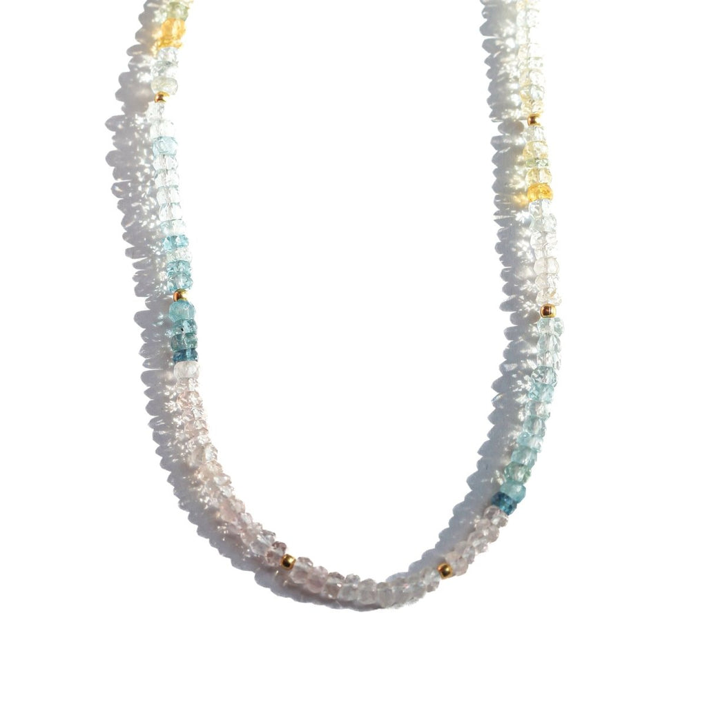 Ombre Aquamarine Gemstone Necklace - Moon Cycle - Willow & Luna