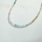 Ombre Aquamarine Gemstone Necklace - Moon Cycle - Willow & Luna