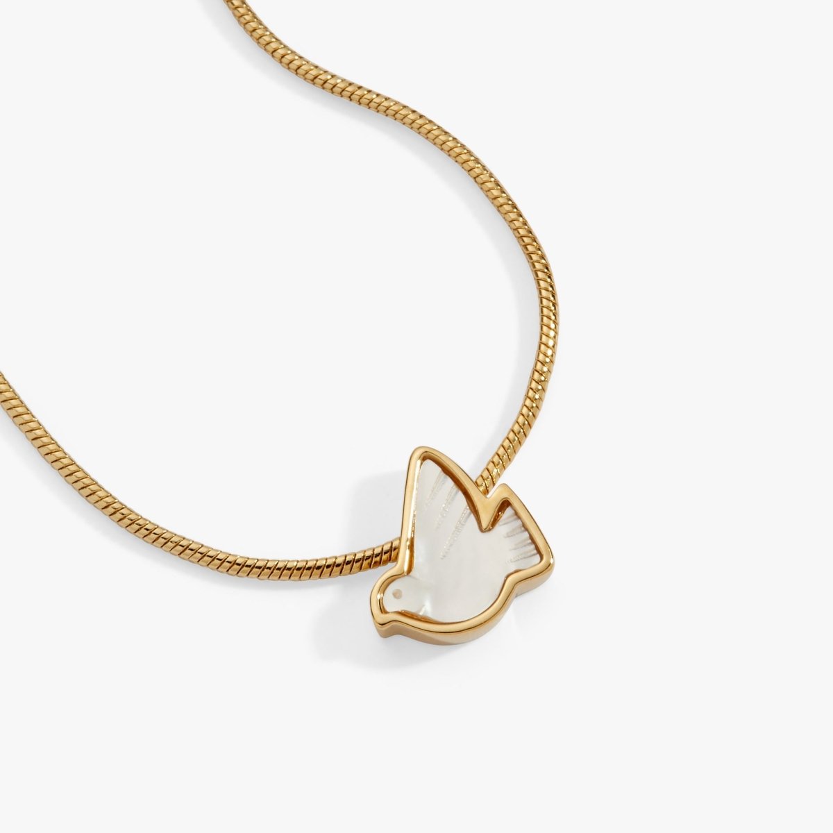 Pearlized Dove 'Peace' Slider Necklace - Willow & Luna