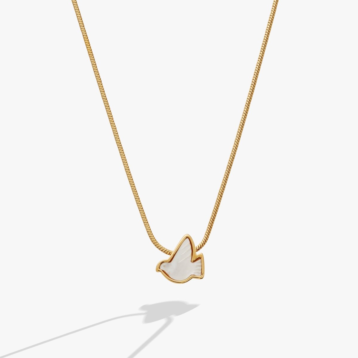 Pearlized Dove 'Peace' Slider Necklace - Willow & Luna