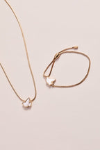 Pearlized Dove 'Peace' Slider Necklace - Willow & Luna