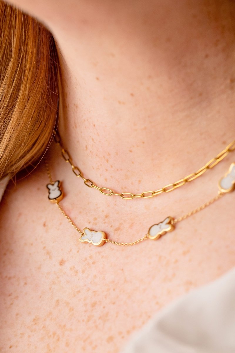 PEEPS® Pearlized Bunny Charm Necklace - Willow & Luna