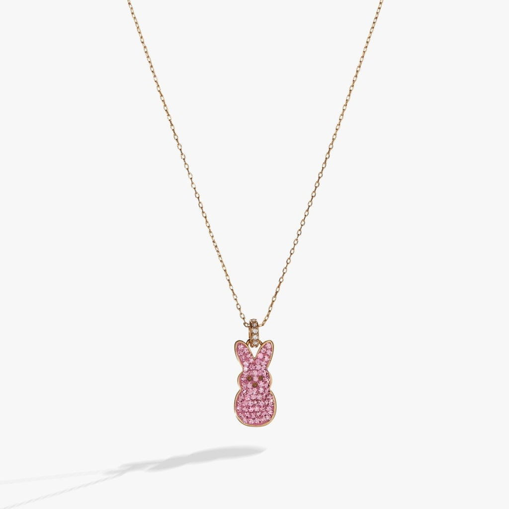 PEEPS® Pink Crystal Bunny Pendant Necklace - Willow & Luna