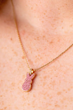PEEPS® Pink Crystal Bunny Pendant Necklace - Willow & Luna