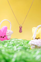 PEEPS® Pink Crystal Bunny Pendant Necklace - Willow & Luna