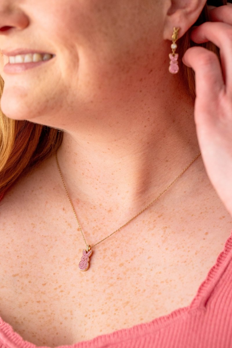 PEEPS® Pink Crystal Bunny Pendant Necklace - Willow & Luna