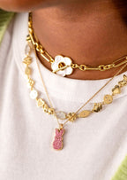 PEEPS® Pink Crystal Bunny Pendant Necklace - Willow & Luna
