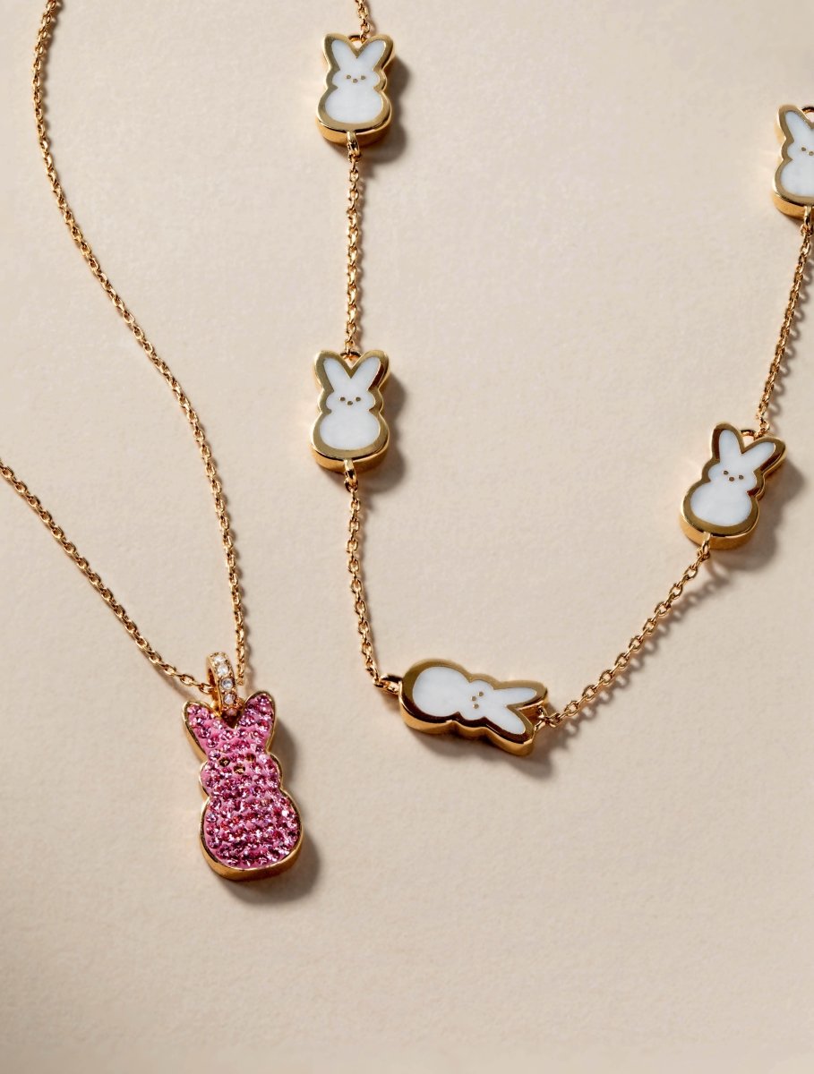 PEEPS® Pink Crystal Bunny Pendant Necklace - Willow & Luna